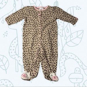 Little Wonders fleece cat leapard piece 3-6 mos